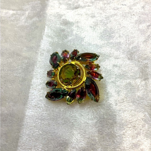 Vintage Art Glass Jewel tones Brooch - Picture 5 of 8